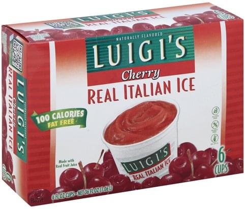 Luigi's Real, Cherry Italian Ice - 6 ea, Nutrition Information | Innit