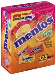 Mentos Fruit Chewy Mint - 125 ea, Nutrition Information | Innit