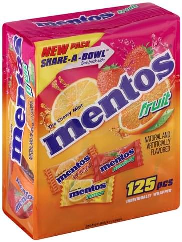 Mentos Fruit Chewy Mint - 125 ea, Nutrition Information | Innit