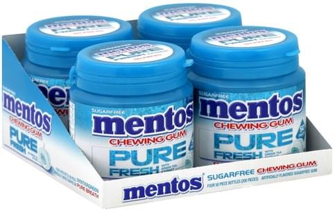 Mentos Sugarfree, Wintergreen Chewing Gum - 4 ea, Nutrition Information ...