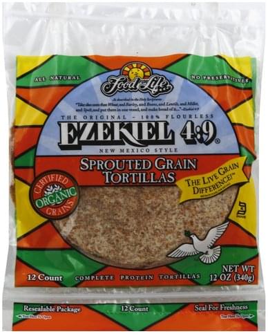 Food For Life Sprouted Grain Tortillas - 12 ea, Nutrition Information ...