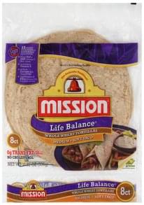 Mission Whole Wheat, Medium Tortillas - 8 Ea, Nutrition Information | Innit