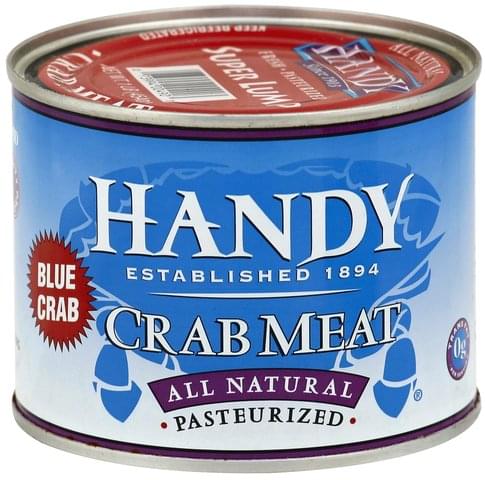 Handy Blue Crab, Super Lump Crab Meat - 1 lb, Nutrition Information | Innit