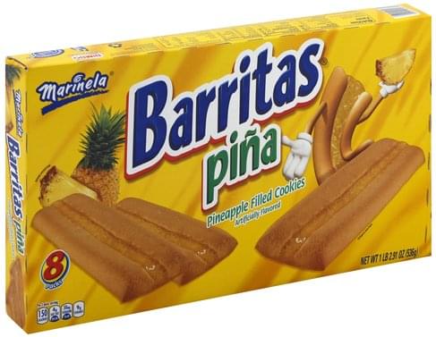 Marinela Barritos Pina, 8 Packs Cookies - 8 ea, Nutrition Information ...