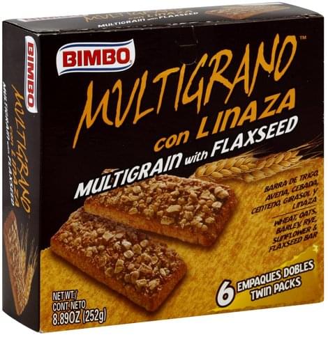 Bimbo With Flaxseed Multigrain Bars Ea Nutrition Information Innit
