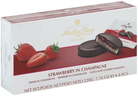 Anthon Berg Strawberry In Champagne Chocolate Covered Marzipan - 8 Ea 