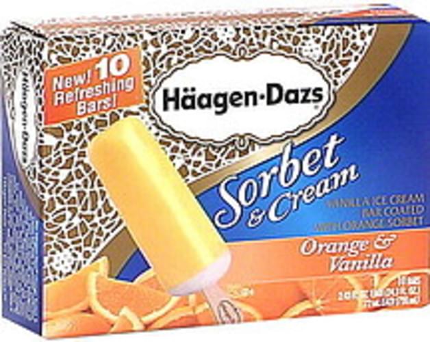 Haagen Dazs Orange And Vanilla Sorbet And Cream Bars 10 Ea Nutrition Information Innit 6196