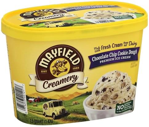 Mayfield Premium, Chocolate Chip Cookie Dough Ice Cream - 1.5 QT ...