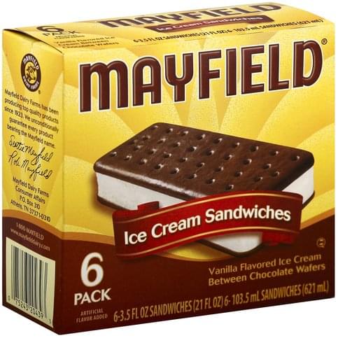 Mayfield Vanilla Ice Cream Sandwiches 6 Ea Nutrition Information Innit