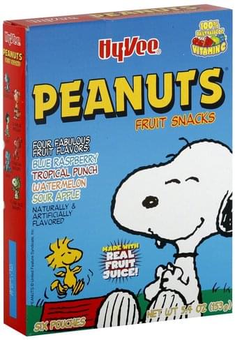 Hy Vee Peanuts Fruit Snacks - 6 ea, Nutrition Information | Innit