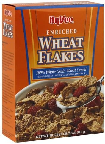 Hy Vee Wheat Flakes Cereal - 18 oz, Nutrition Information | Innit