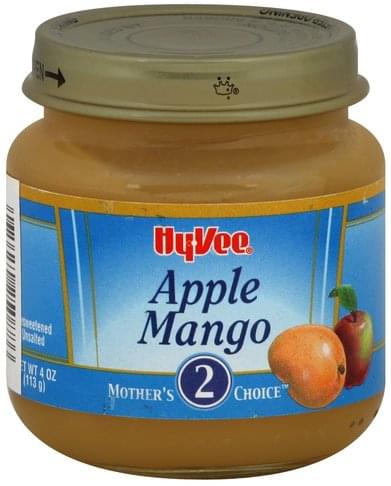 Hy Vee Stage 2 Apple Mango - 4 oz, Nutrition Information ...