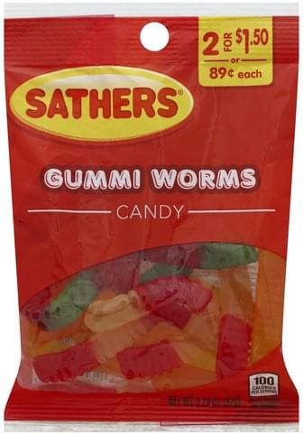 Sathers Gummi Worms Candy - 3.25 oz, Nutrition Information | Innit