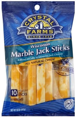 Crystal Farms Wisconsin Marble Jack Cheese Sticks - 10 ea, Nutrition ...