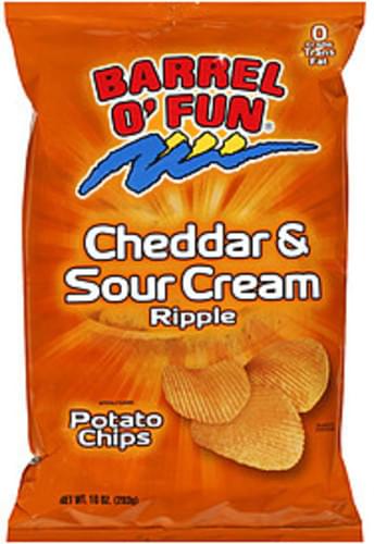 Barrel O' Fun Cheddar & Sour Cream Ripple Potato Chips - 10 oz ...