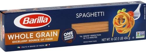 Barilla Whole Grain, Spaghetti Pasta - 16 Oz, Nutrition Information | Innit