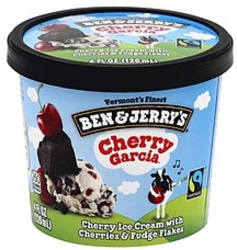 Ben And Jerrys Cherry Garcia Ice Cream 4 Oz Nutrition Information Innit 