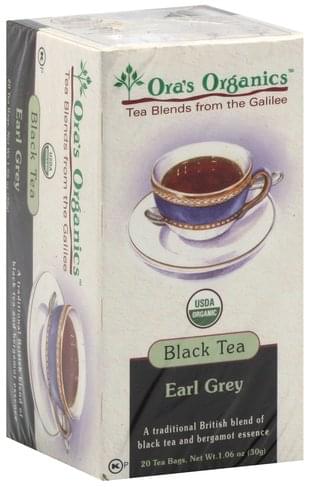 Oras Organics Black, Earl Grey Tea - 20 ea, Nutrition Information | Innit