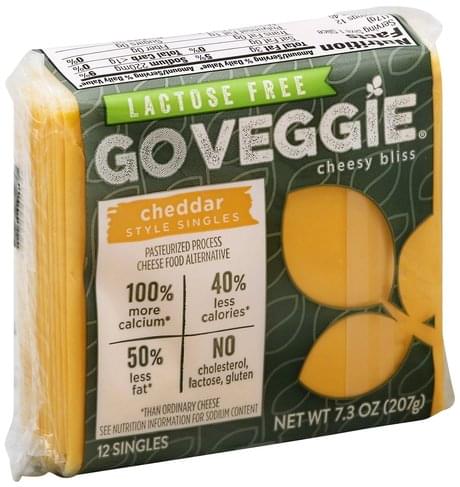 Go Veggie Pasteurized Process, Cheddar Style Singles Cheese Food ...