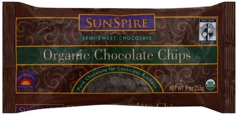 Sunspire Organic Semi Sweet Chocolate Chips 9 Oz Nutrition   00077241500750 VC7ZciyCQUFHIg 0 S500 