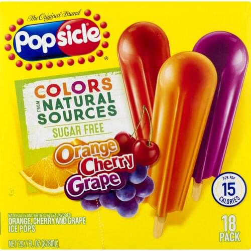 Popsicle Orange, Cherry and Grape, 18 Pack Ice Pops - 18 ea, Nutrition ...