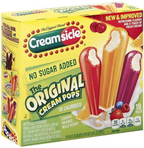 Creamsicle No Sugar Added, The Original, 18 Pack Cream Pops - 18 ea ...