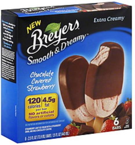 Breyers Chocolate Covered Strawberry Ice Cream Bars 6 Ea Nutrition 2851