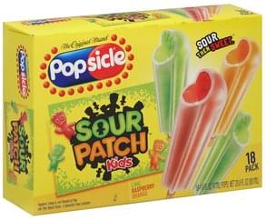 Popsicle Sour Patch Kids, Raspberry, Orange & Lime Ice Pops - 18 ea ...