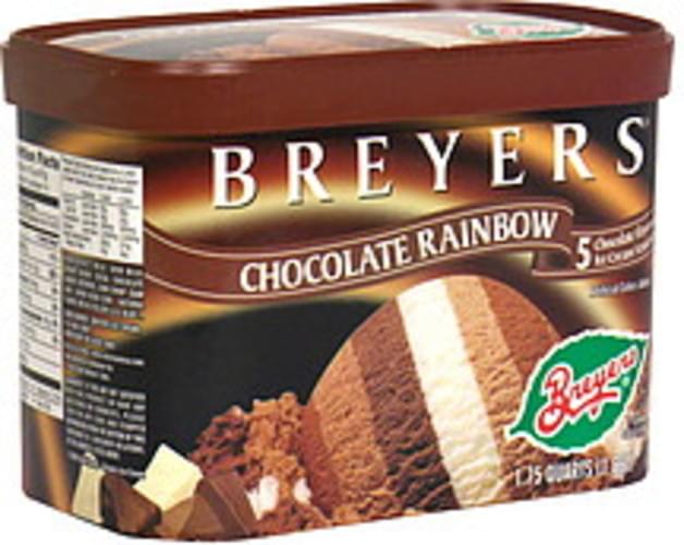 Breyers Chocolate Rainbow Ice Cream 1.75 QT, Nutrition Information