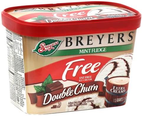 Breyers Mint Fudge Fat Free Ice Cream - 1.5 QT, Nutrition Information ...