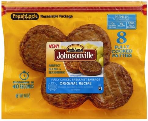 Johnsonville Fully Cooked Original Recipe Patties Breakfast Sausage