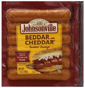 Johnsonville Smoked, Beddar with Cheddar Sausage - 14 oz, Nutrition ...