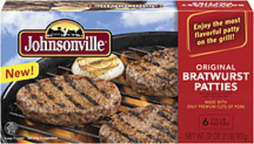 Johnsonville Original Bratwurst Patties, (101225) 2 Lb Brats - 6 ...