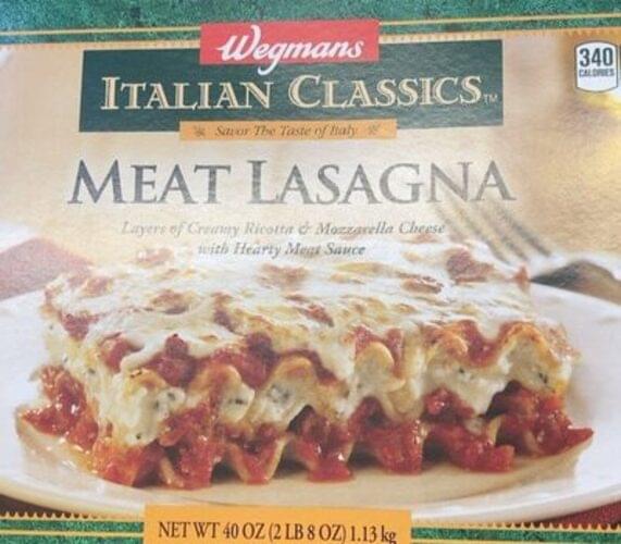 Wegmans Meat Lasagna - 40 oz, Nutrition Information | Innit