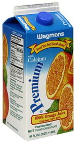 Wegmans No Pulp, Premium 100% Orange Juice - 64 oz, Nutrition ...