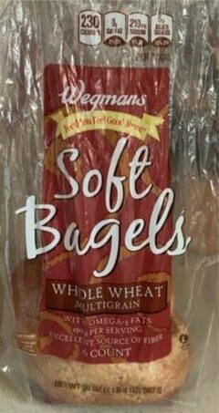 Wegmans Soft, Whole Wheat Multigrain Bagels - 6 Ea, Nutrition ...