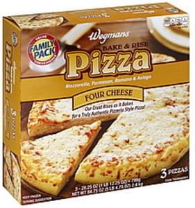 Wegmans Four Cheese, Famly Pack Pizzas - 3 Ea, Nutrition Information 