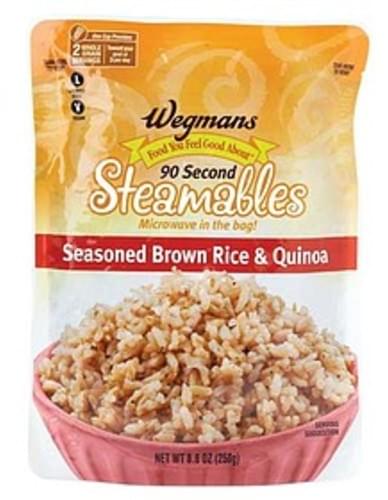 Wegmans 90 Second Steamables Seasoned Brown Rice And Quinoa Rice And Other Grains 88 Oz