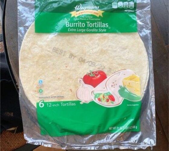 Wegmans Burrito Tortilla Gordita Style Tortillas 21 oz, Nutrition