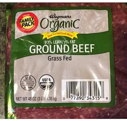 Wegmans Organic Grass Fed Ground Beef - 113 g, Nutrition Information ...