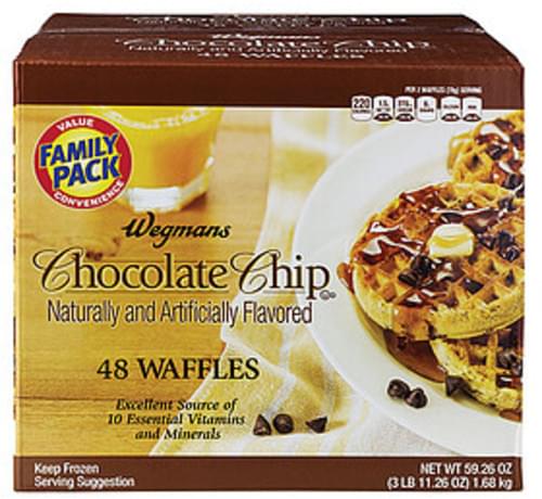 Wegmans Chocolate Chip Waffles, FAMILY PACK Frozen Pancakes & Waffles ...