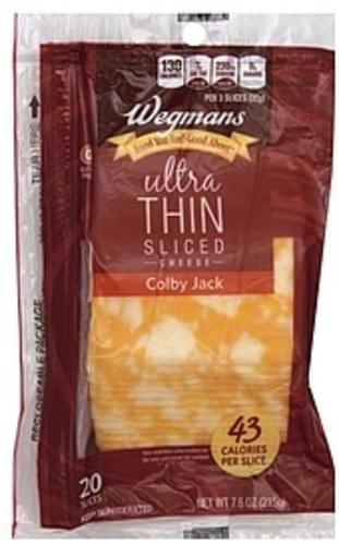 Wegmans Ultra Thin Sliced, Colby Jack Cheese - 20 Ea, Nutrition ...