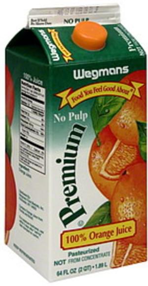 Wegmans No Pulp, Premium 100% Orange Juice - 64 oz, Nutrition ...