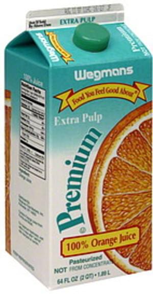 Wegmans Extra Pulp, Premium 100% Orange Juice - 64 oz, Nutrition ...