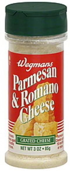 Wegmans Parmesan & Romano Cheese Grated Cheese - 3 oz, Nutrition ...