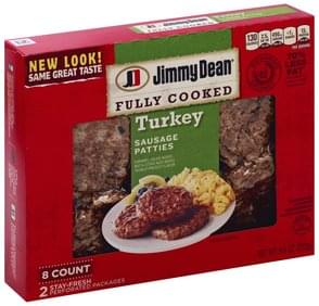 Jimmy Dean Turkey, Patties Sausage - 8 ea, Nutrition Information | Innit