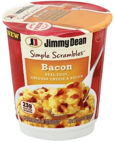 Jimmy Dean Bacon Simple Scrambles - 5.35 oz, Nutrition Information | Innit