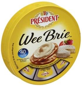 President Spreadable, Brie Flavor Cheese Wedges - 8 ea, Nutrition ...