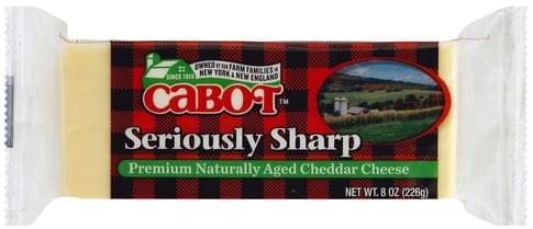 Cabot Aged Cheddar, Seriously Sharp Cheese - 8 oz, Nutrition ...