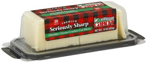 Cabot Cracker Cut Slices, Seriously Sharp, Cheddar Cheese - 30 ea ...